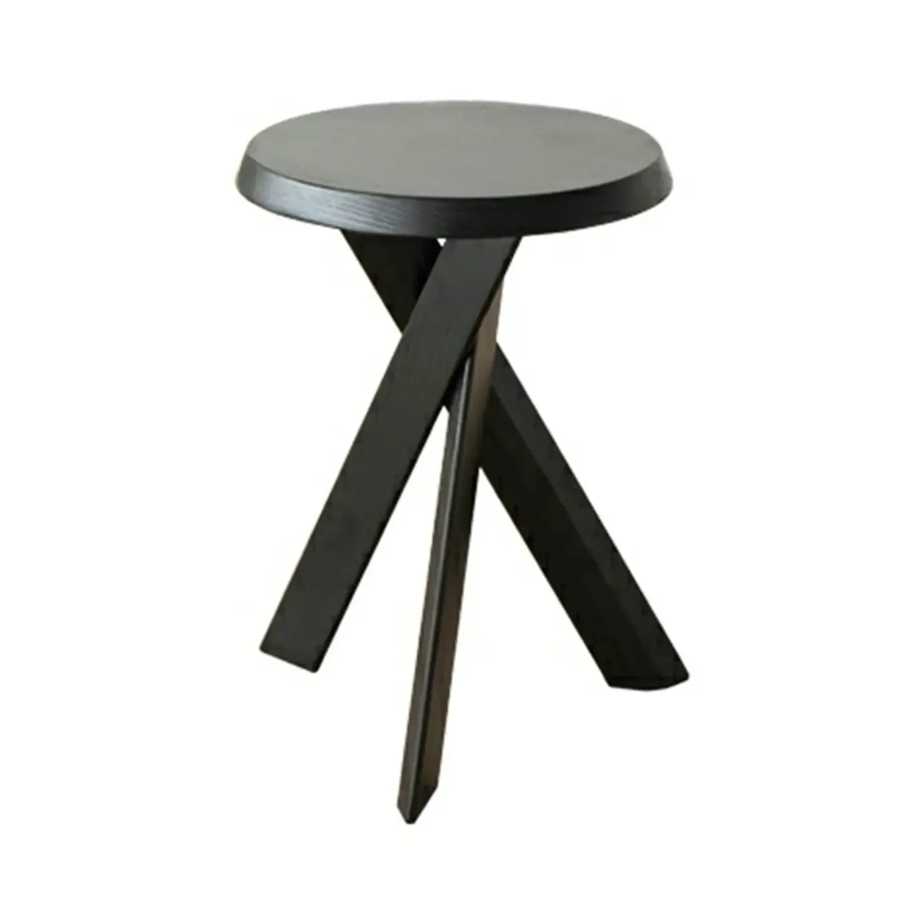 Modern Round Wood Side Table with Cross Legs