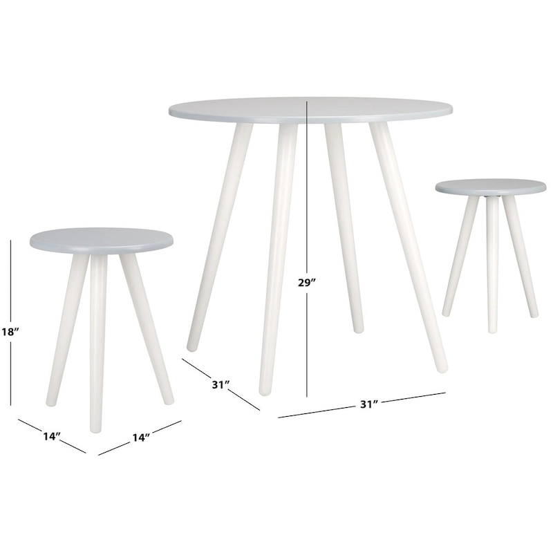 SAFAVIEH Gaynell 3-Piece Round Dining Set - 31 W x 31 L x 29 H
