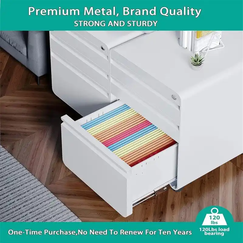 3 Drawer Mobile File Cabinet