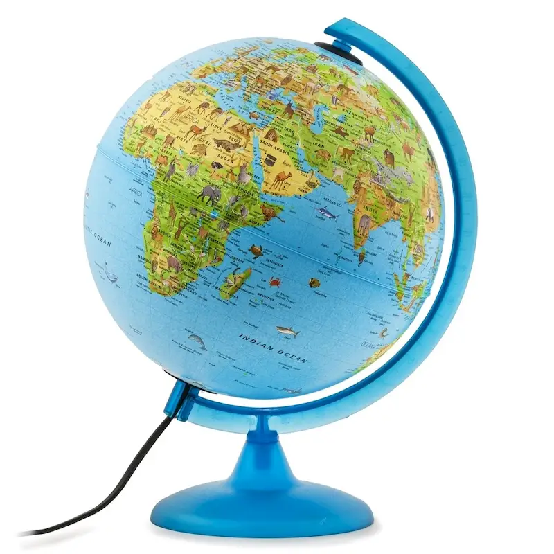 Waypoint Geographic Safari Explorer Animals Blue 10-inch Illuminated Desktop Globe - 10.5 x10 x14