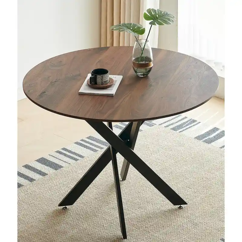 Mid-century Dining Table With Round Table Top Pedestal Dining Table