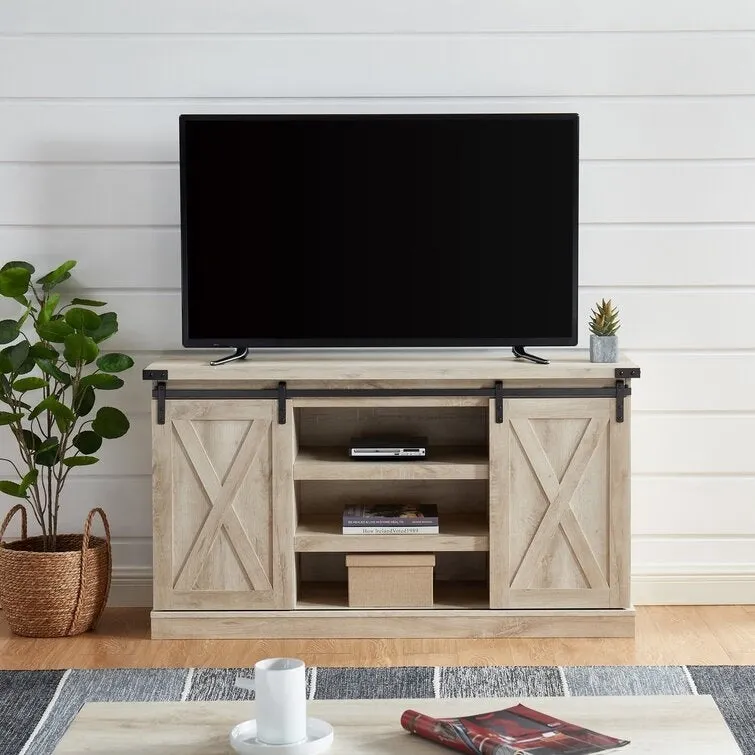 Wood Media Console TV Stand Entertainment Center
