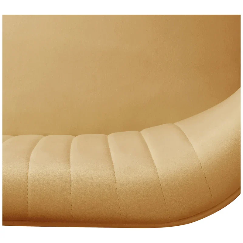 Upholstered Velvet Polyester 46 Wide Loveseat - Armless/ Scalloped Back