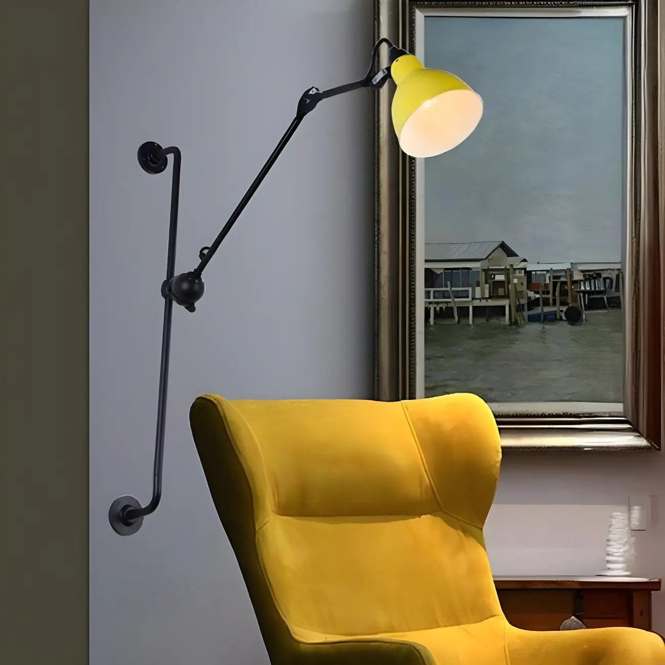 Industrial Swing Arm Wall Light Fixture for Modern Bedroom