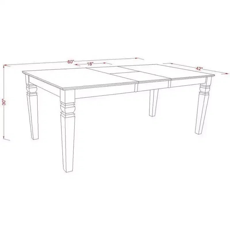 HomeStock on Rectangular Dining Table with 18 in butterfly Leaf
