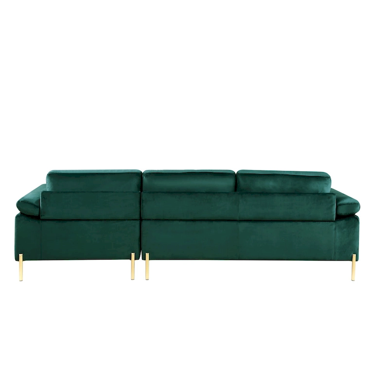 Shannon Velvet Sectional Sofa with Chaise