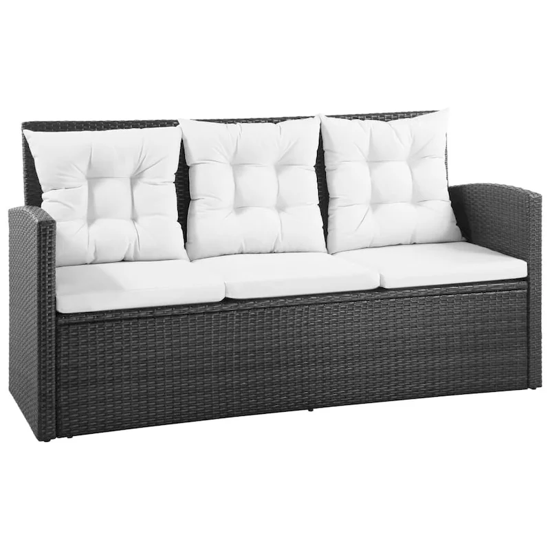 vidaXL Patio Furniture Set Conversation Set Sectional Sofa with Table Rattan - 47.2 x 27.6 x 26