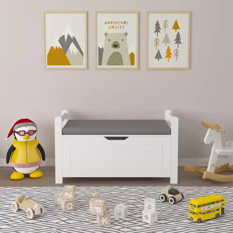 White 3-Shelf Kids Toy Storage Organizer with Front Bookshelf