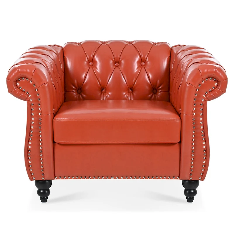 Christopher Knight Home- Winston PU Leather Chesterfield Club Chair