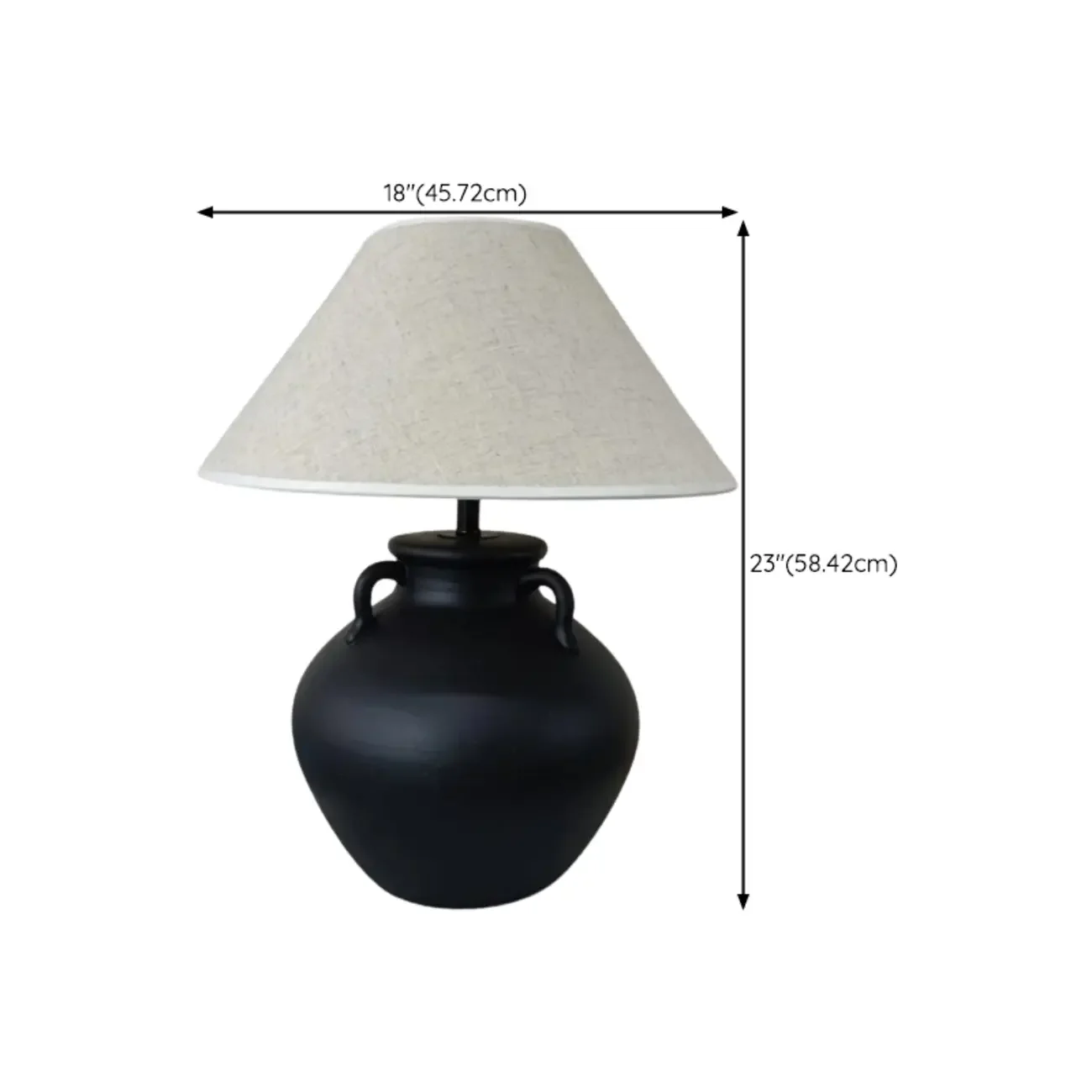 Ceramic Table Lamp with Cone Fabric Shade, LED Compatible