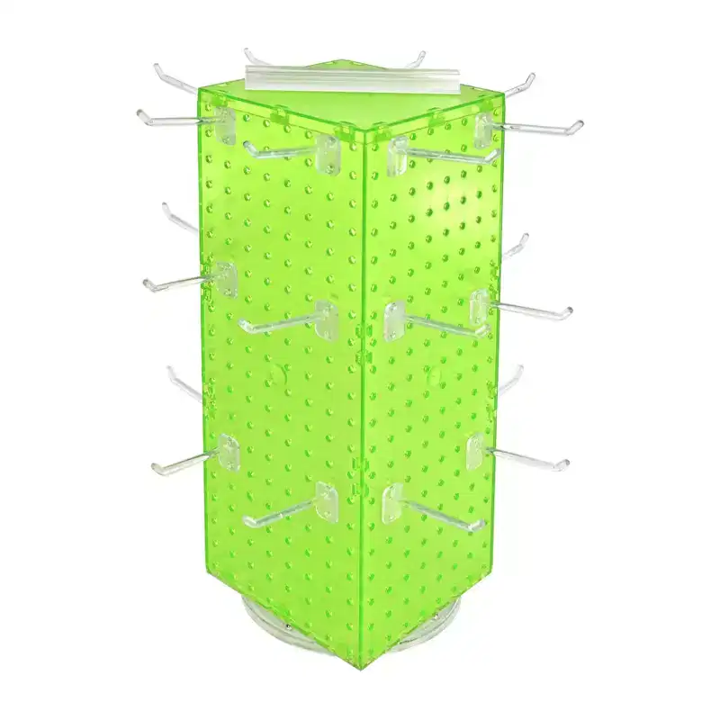 Azar Displays Four-Sided Revolving Pegboard Counter Display with Hooks
