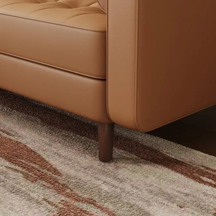 70-Inch Faux Leather Tufted Sofa
