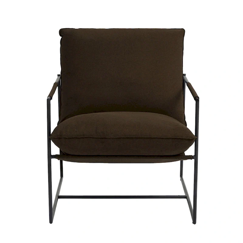 Metal Framed Accent Chair Sling Armchair with Bag Cushion