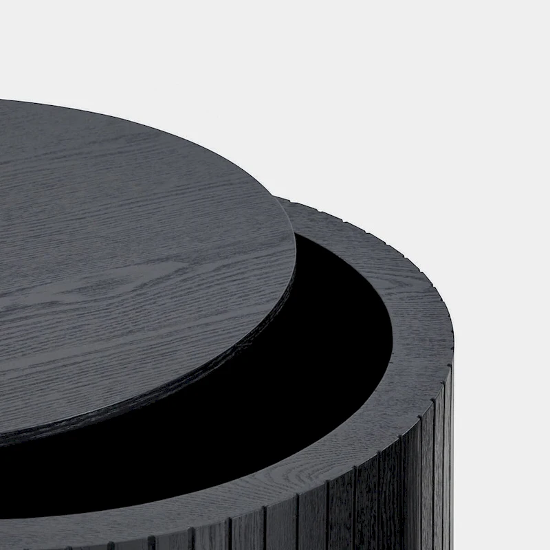 Modern Stylish Two Piece Barrel Nested Coffee Table Set with Removable Table Top