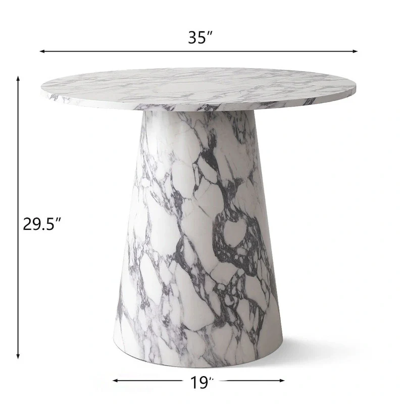 35 Faux Marble Small Round Pedestal Dining Table