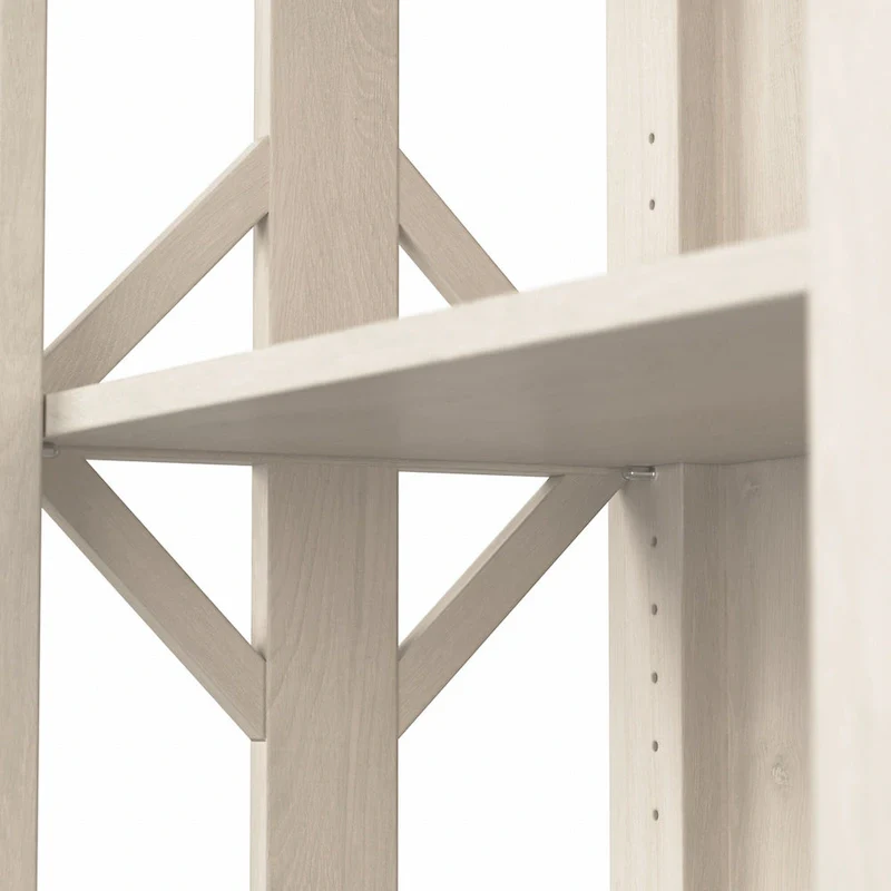 4-Shelf Bookcase in Linen White Oak / Driftwood Gray – 2 Adjustable Shelves