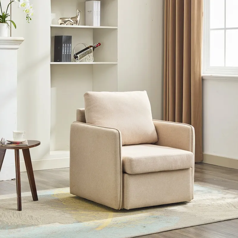 Linen Swivel Accent Chair