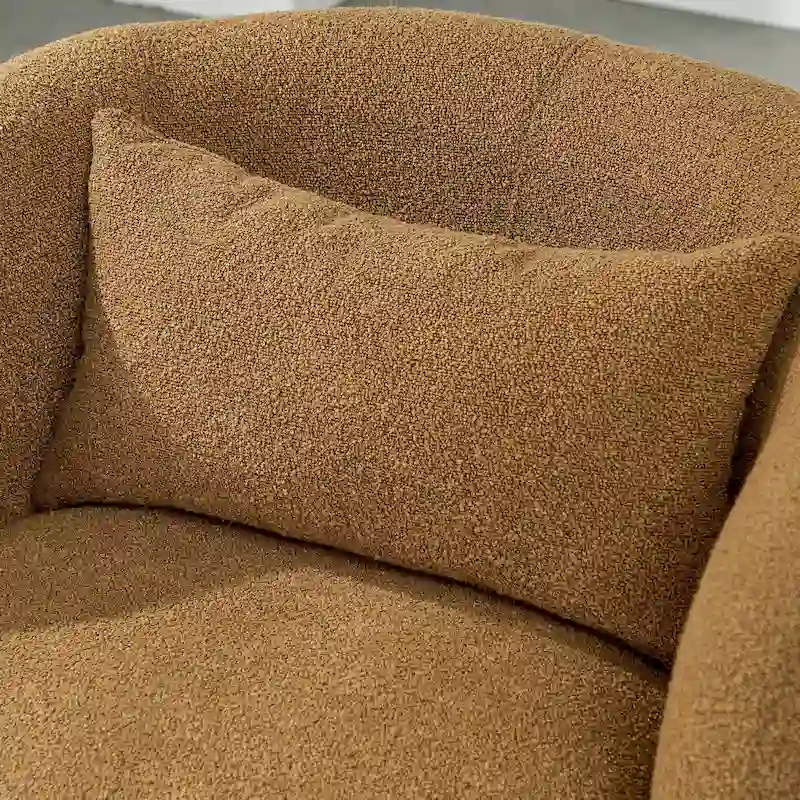 KINWELL 34 Wide Boucle Fabric Upholstered Swivel Armchair (Set of 2)