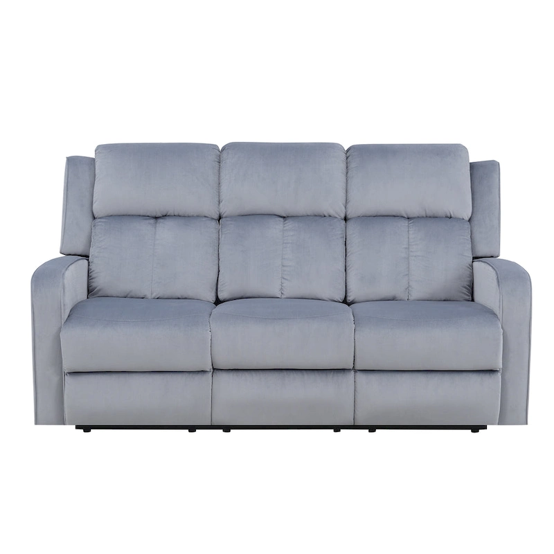 Dale Blue-grey Fabric Upholstered Reclining Sofa