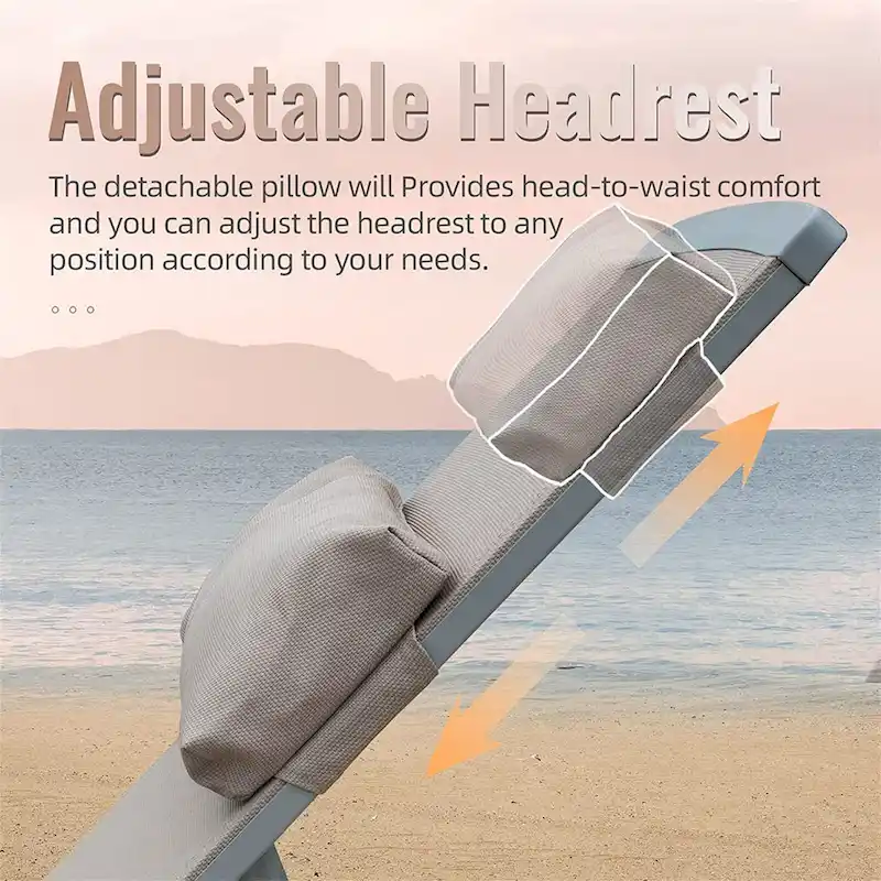 3 Pieces Aluminum Adjustable Pool Lounge Chairs