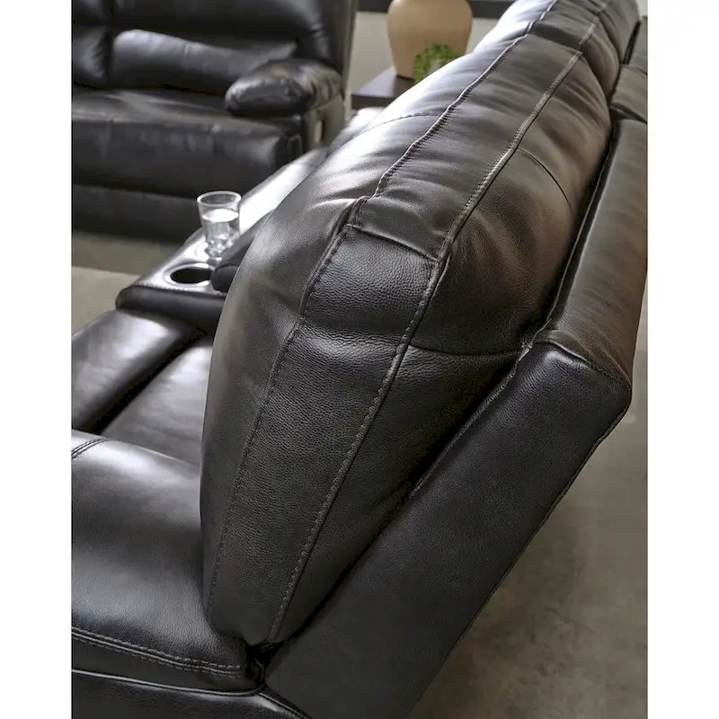 Signature Design by Ashley Mountainous Black Power Reclining Loveseat - 82W x 42D x 42H