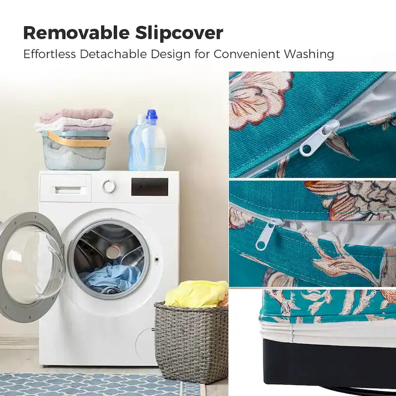 Erkenbald Modern Slipcovered Swivel Chair with Removable Cushion by HULALA HOME