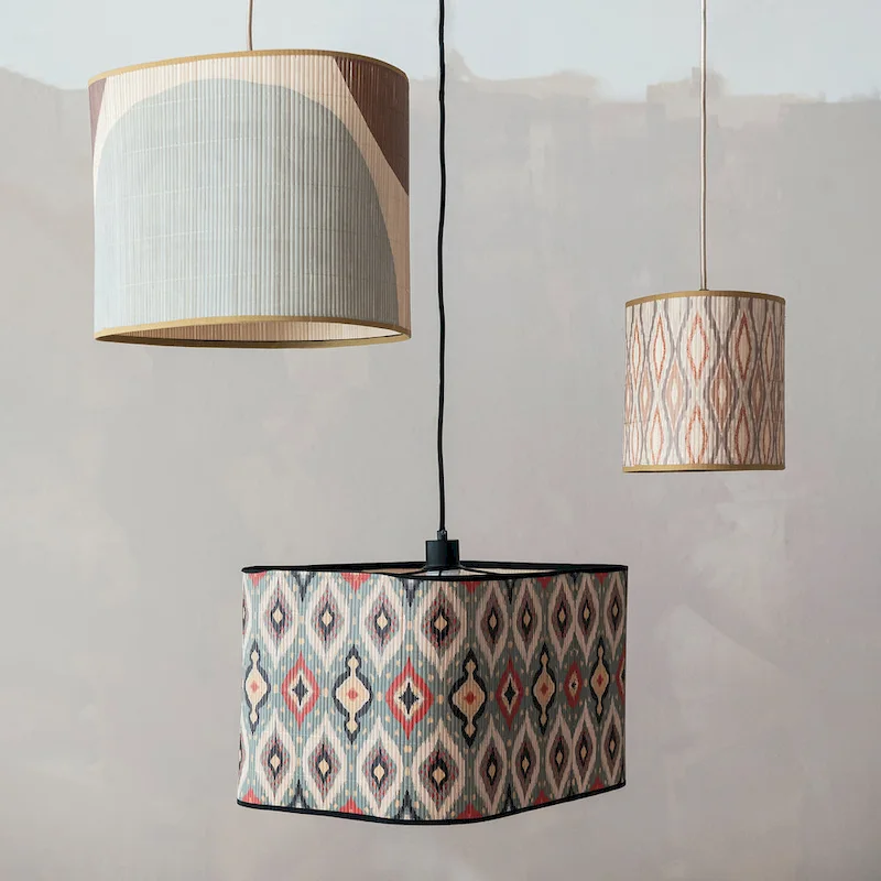 Ikat Elegance Bamboo Pendant Lamp