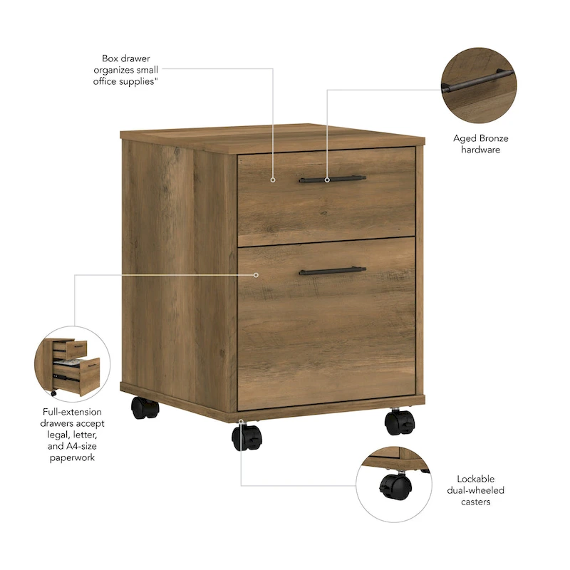 Key West 2 Drawer Mobile File Cabinet by Bush Furniture