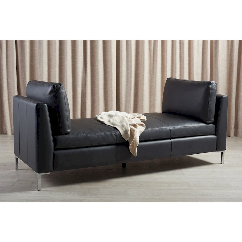 SAFAVIEH Couture Shirl Leather Bench - 81 In W x 32 In D x 34 In H - 81Wx32Dx34H