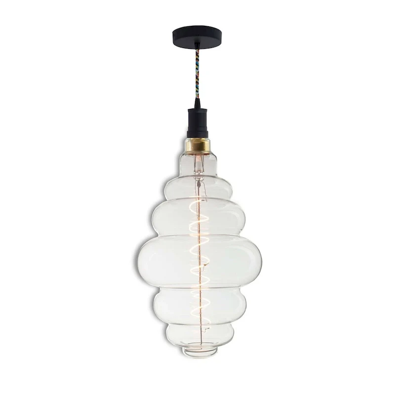 Bulbrite LED Grand Bulb and Pendant Kit of (1) 4 Watt Clear Glass 15  Beehive Shaped Bulb