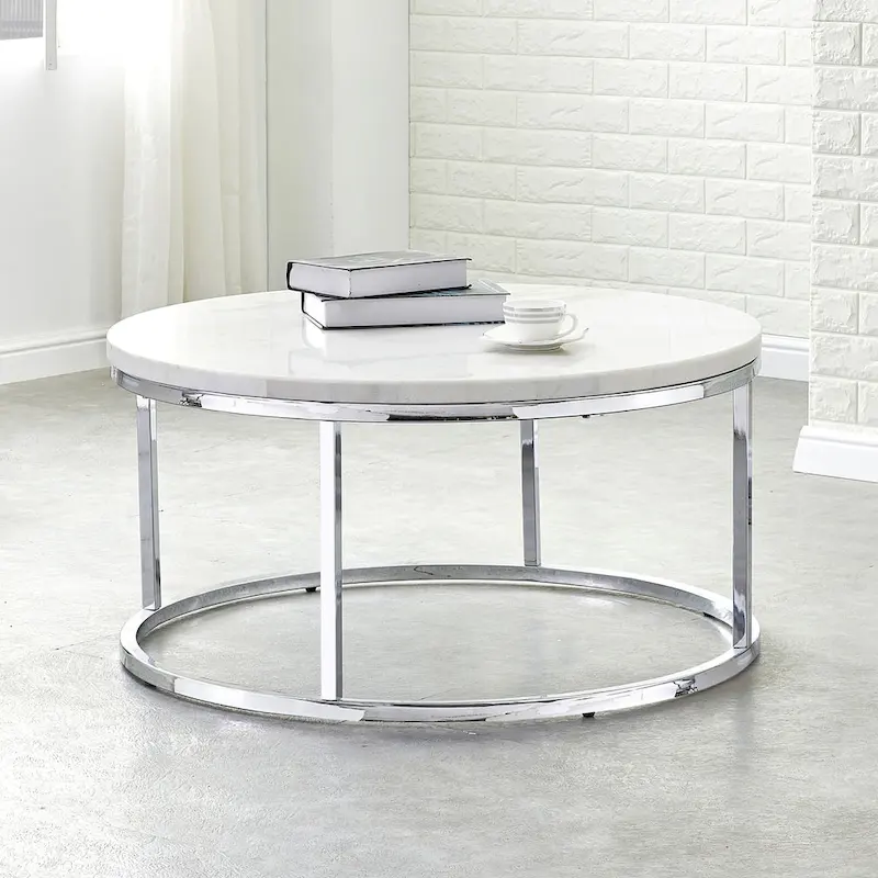 White Marble Top Round Coffee Table