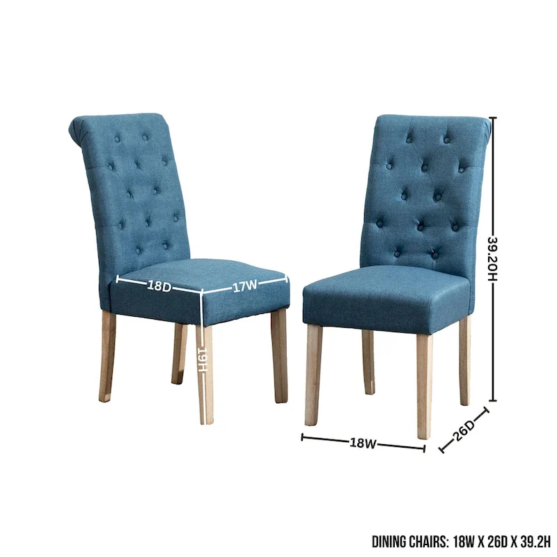 Roundhill Furniture Banff 5-Piece Round Dining Set, Cross-Buck Round Table with 4 Tufted Chairs