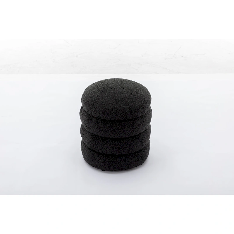 Soft Velvet Round Ottoman Footrest Stool