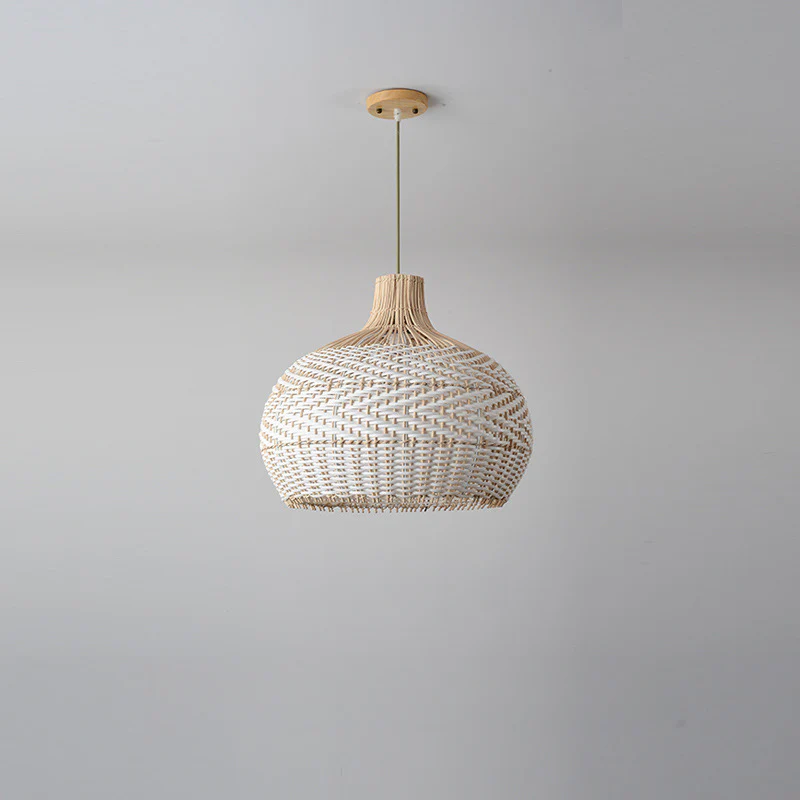 Oriental Rattan Dome Pendant Light Large for Kitchen Dining