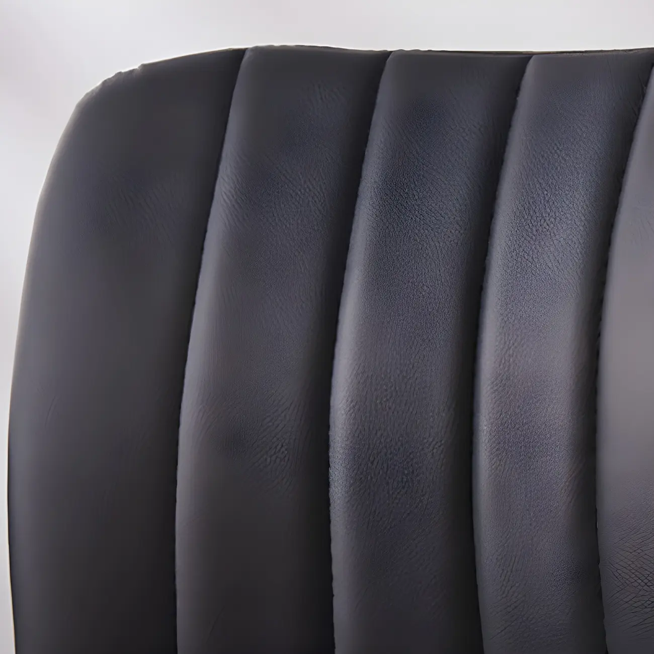 Modern Black Steel Leather Upholstered Office Chair