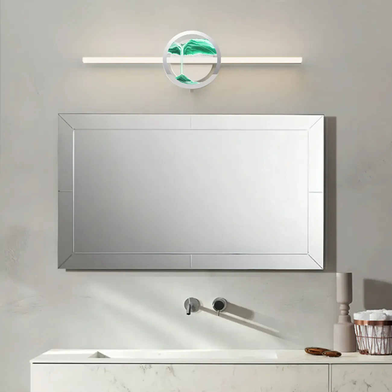 Dimmable Glass Bathroom Vanity Light with Integrated LED