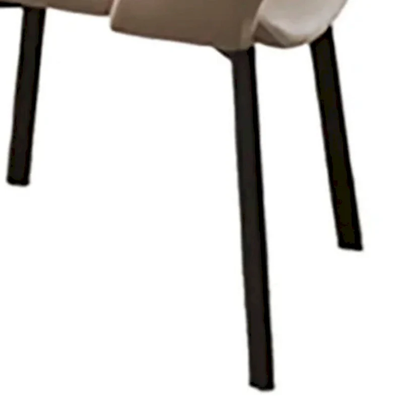 22-Inch Dining Chairs (Set of 2) — Beige Faux Leather, Armless with Open Back