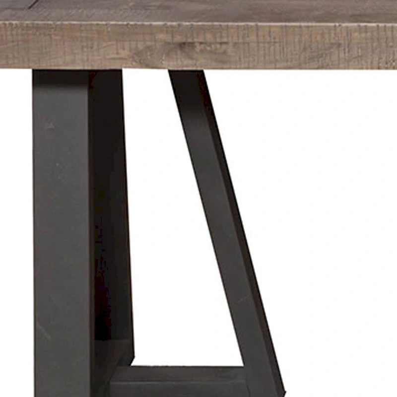 HomeRoots 75 Natural and Black Distressed Solid Wood Dining Bench - 75