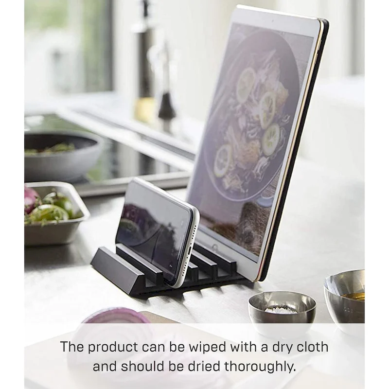 Yamazaki Home Phone and Tablet Stand - Aluminum, Aluminum - L 5.12 x W 3.94 x H 0.71 inches