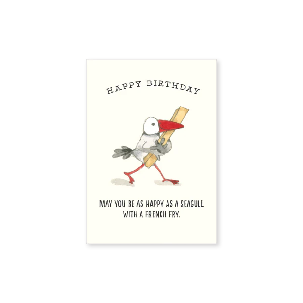 Affirmations - Twigseeds Mini Birthday Card - Seagull with French Fry - T346