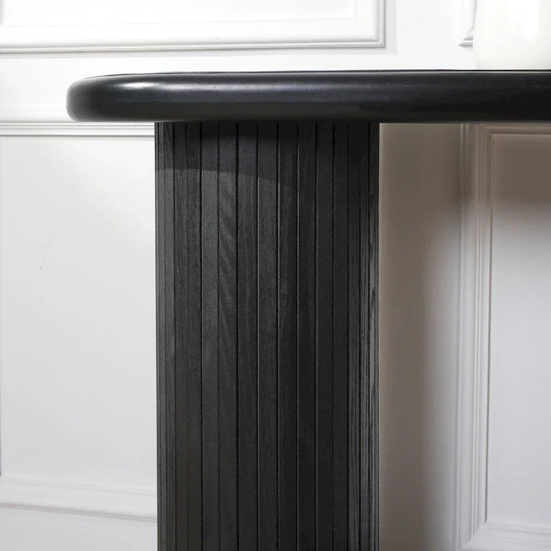 60 Wood Console Table with Ribbed Legs
