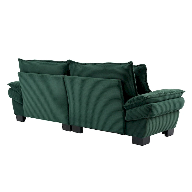 65.5 Upholstered 3-Seater Sofa Couch with Two Pillows and Sturdy Construction