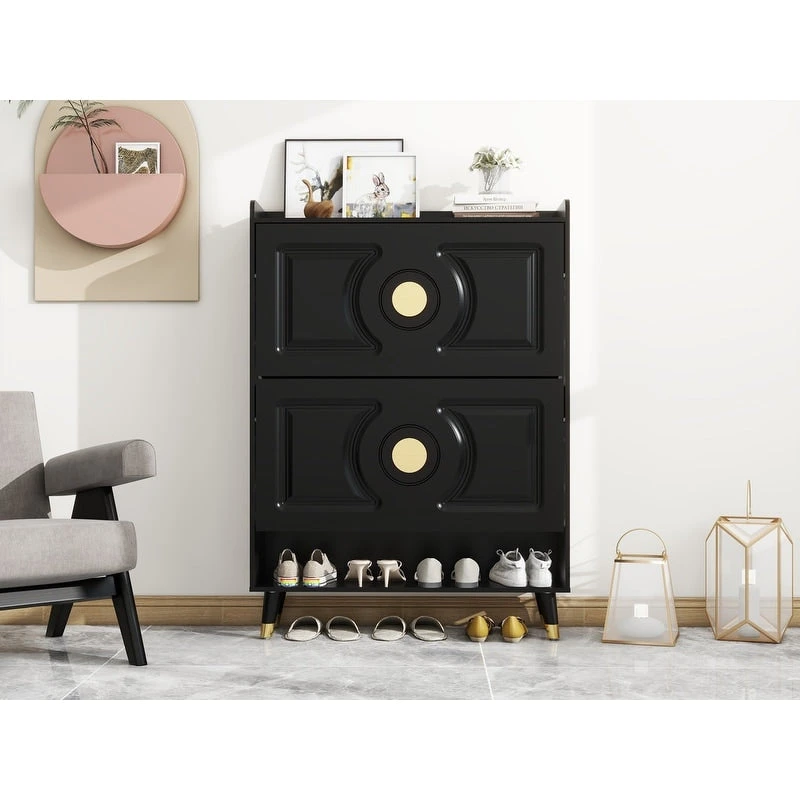 45H Shoe Cabinet Organizer, Shoe Storage Boxes, 2drawer Entrance Shoe Storage