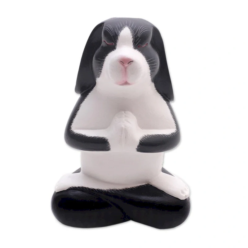 Novica Handmade Praying Wood Sculpture