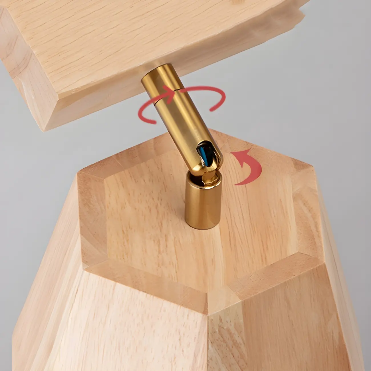 4-Light Adjustable Natural Rubber Wood Semi Flush Track Light