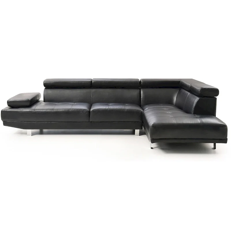Riveredge 109 in. W 2-piece Faux Leather L Shape Sectional Sofa - 76 L x 109 W x 28 H