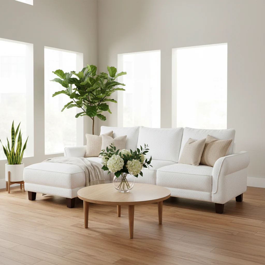 96 Wide Sectional Sofa with Left-Facing Chaise