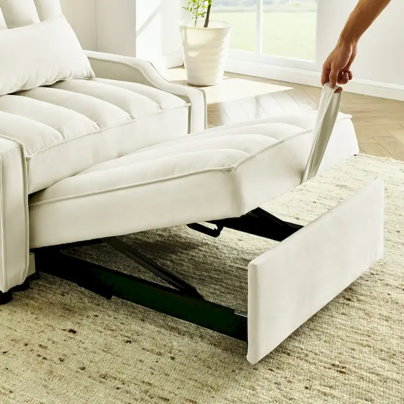 Velvet Pull Out Armchair