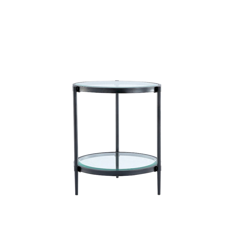 Tempered Glass Small Round End Table