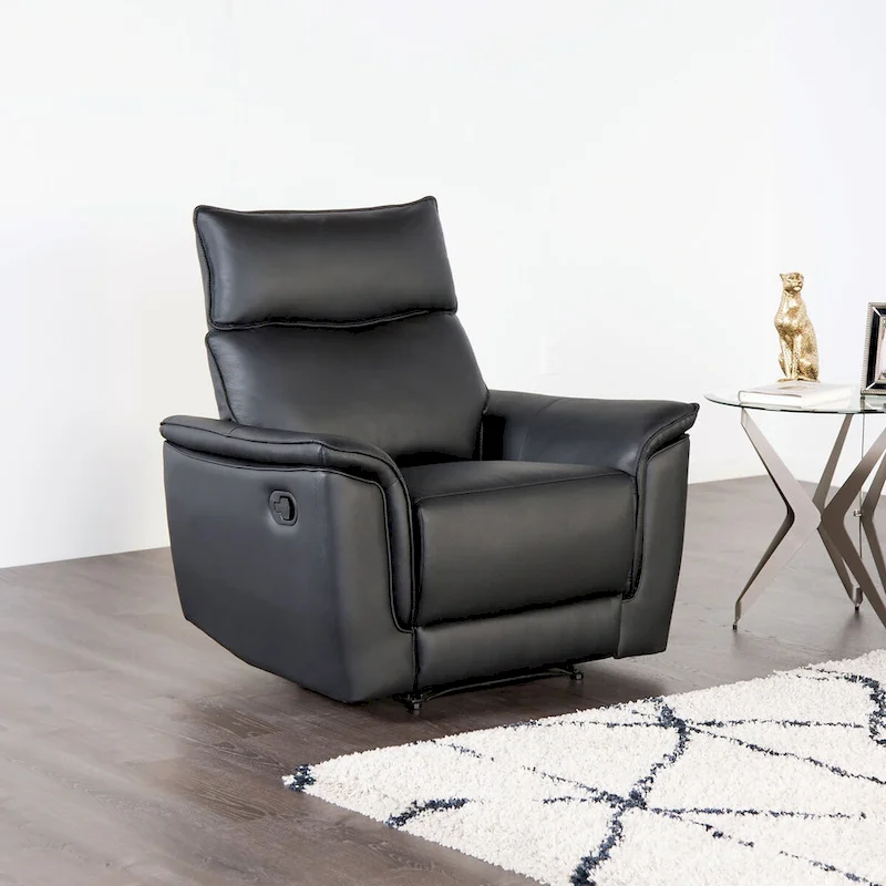 Furniture of America Marty Modern Leather Match Manual Recliner